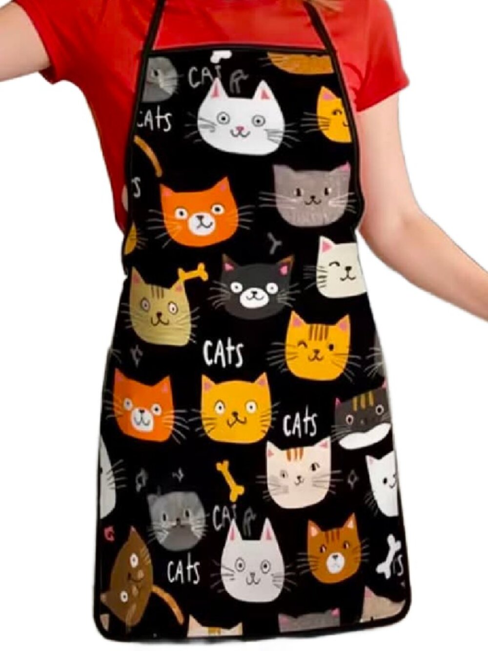 Adult Cat All Over Print APRON Kitchen Adjustable Unisex BBQ Baking Crafting NWT